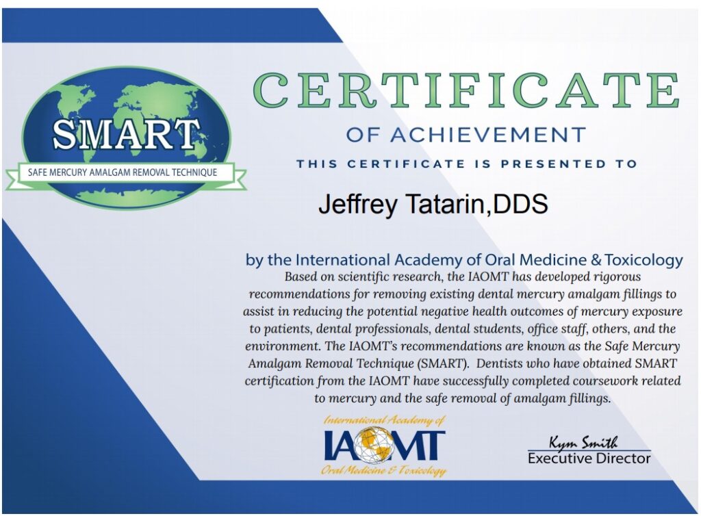 Dr. Tatarin is a biological dentist and member of the International Academy of Oral Medicine and Toxicology